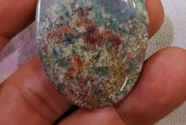 Green and white assorted Garden quartz Lodolite gemstone cabochons, For Jewelry