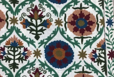 Uzbek Suzani Fabric, Multicolor